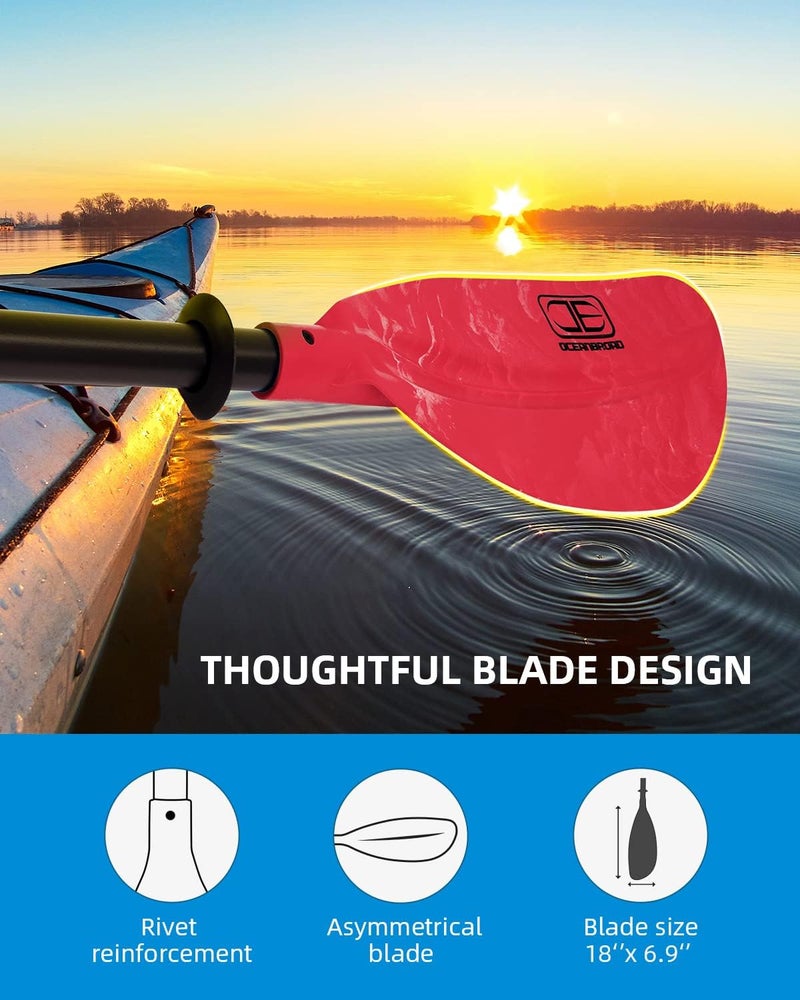OCEANBROAD Adjustable Kayak Paddle 86in/220cm to 94in/240cm Kayaking Boating Canoeing Oar with Paddle Leash 1 Paddle - Image 5